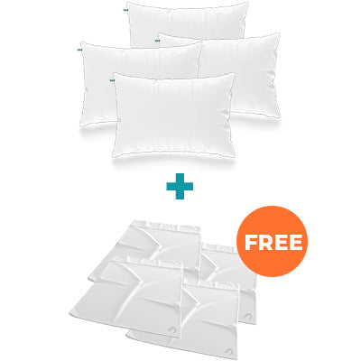 Adjustable Pillow 4-Pack + 4 Cotton Pillow Cases For Free – Sleepgram